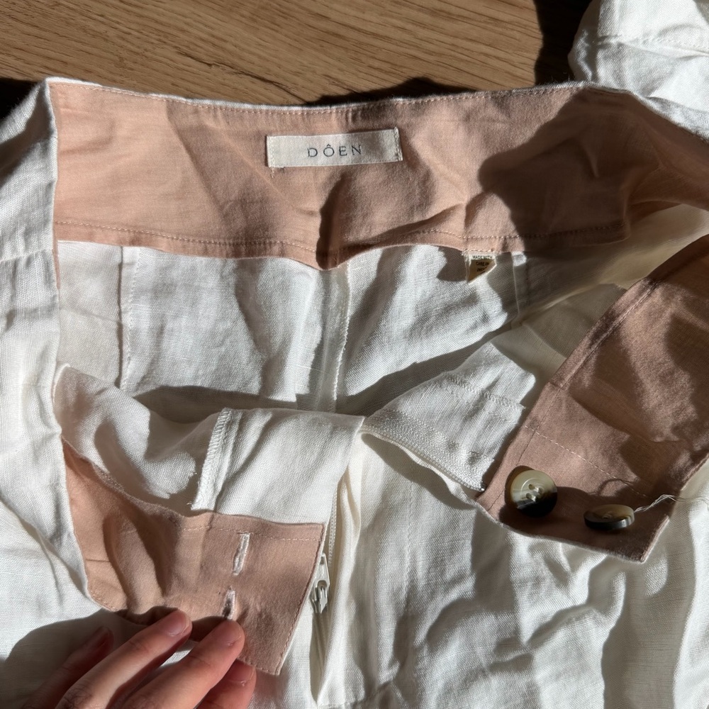 DÔEN Linen cotton white pants
